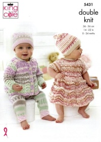 Knitting Pattern - King Cole 5431 - DK - Baby Set